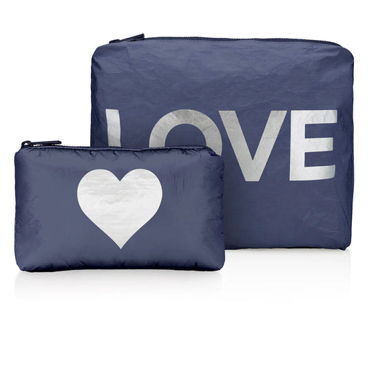 HiLove Set of Two - Organizational Packs - Navy LOVE & Heart